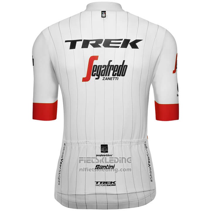 2018 Fietskleding Trek Segafredo Tour de France Wit Rood Korte Mouwen en Koersbroek